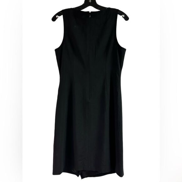 Theory Black Wrap Effect Shift Dress in Good Wool Size 6 - Picture 5 of 10